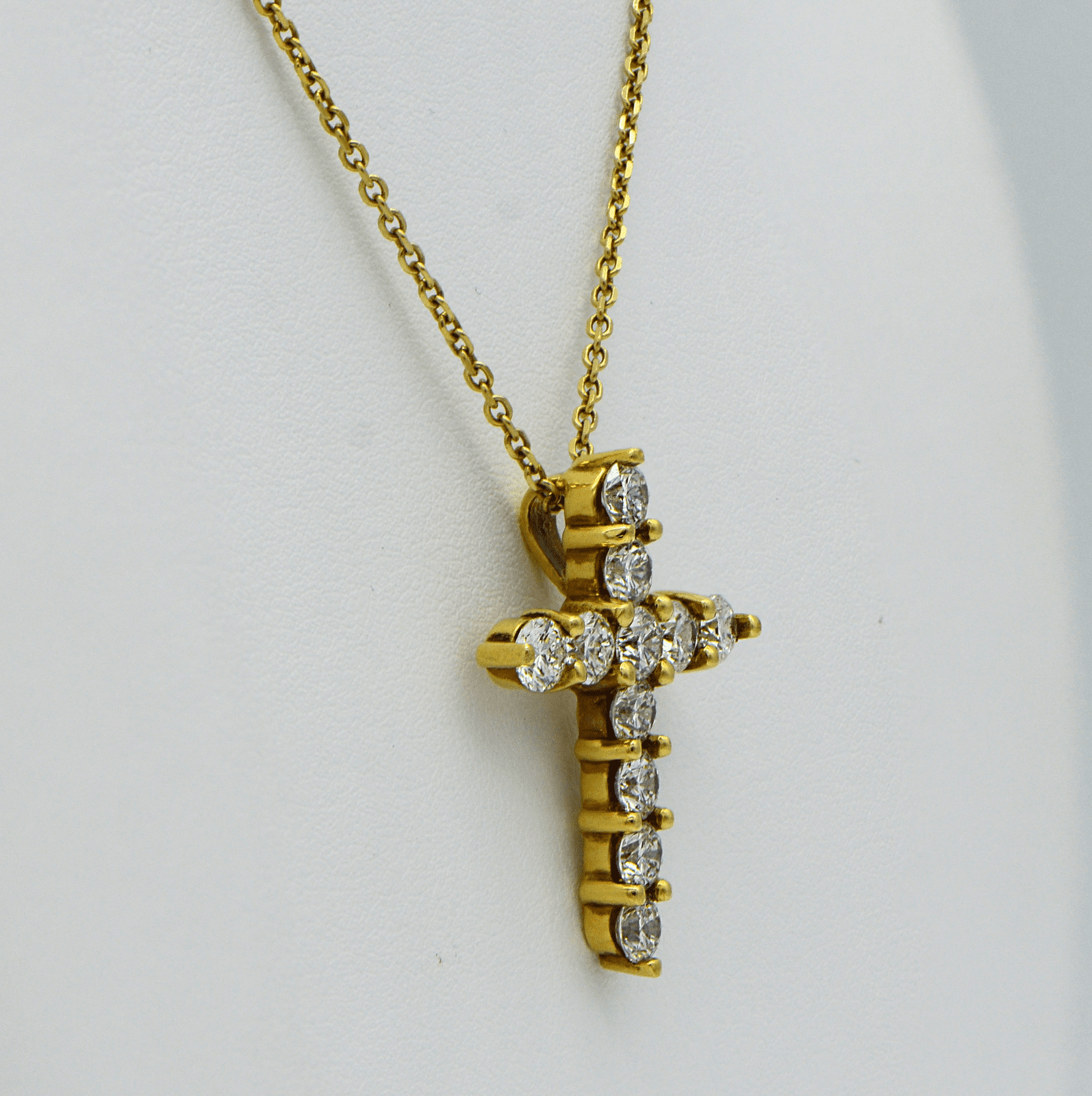 "PEND01313" 2.64CT Diamond Cross Pendant in Yellow Gold