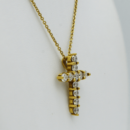 "PEND01313" 2.64CT Diamond Cross Pendant in Yellow Gold