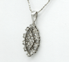1.0 Carat Marquise Shaped Diamond Pave Pendant - White Gold Vintage Style Pendant