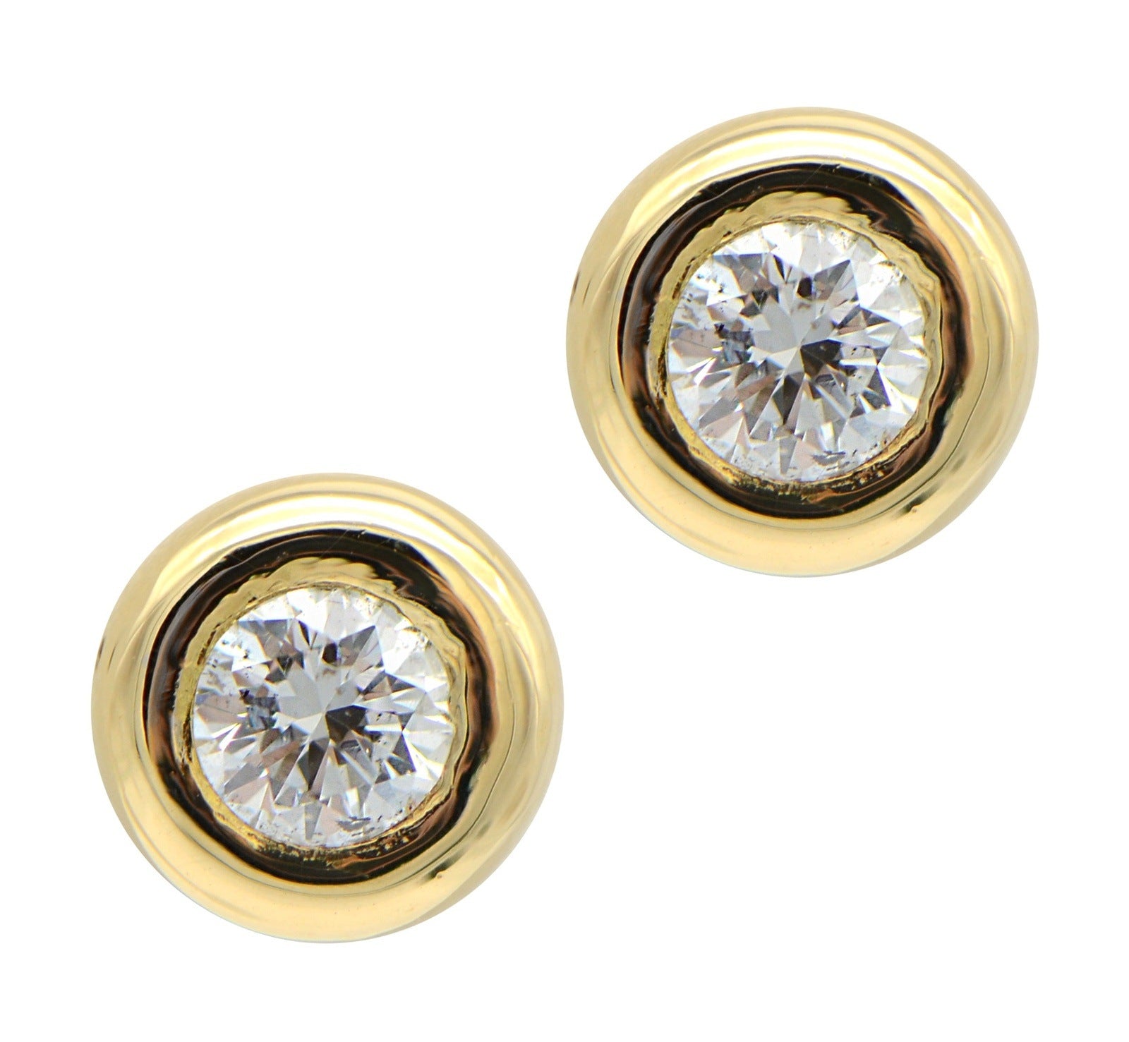"EARR01405" Bezel Set Diamond Stud Earrings