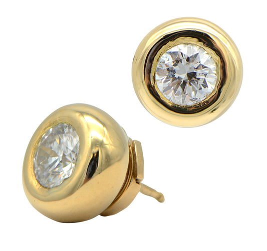 "EARR01405" Bezel Set Diamond Stud Earrings