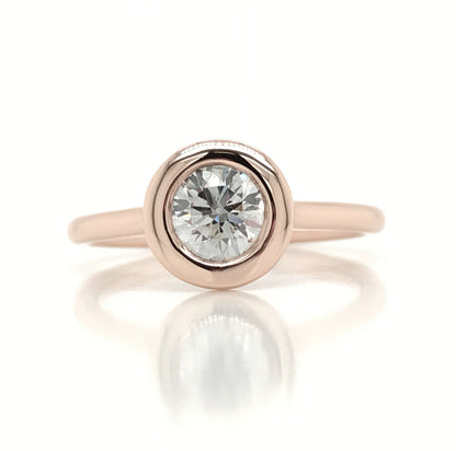 "ENGR03350" 0.75 Carat GIA Certified Round Brilliant Diamond Bezel Set Engagement Ring