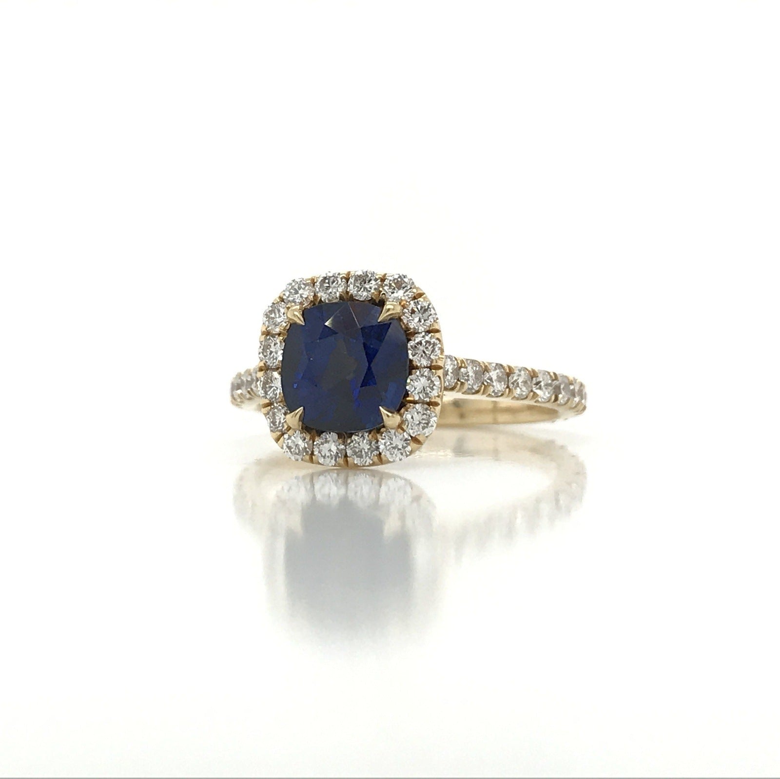 "ENGR02776" 2.18 Total Carat Sapphire Diamond Engagement Ring