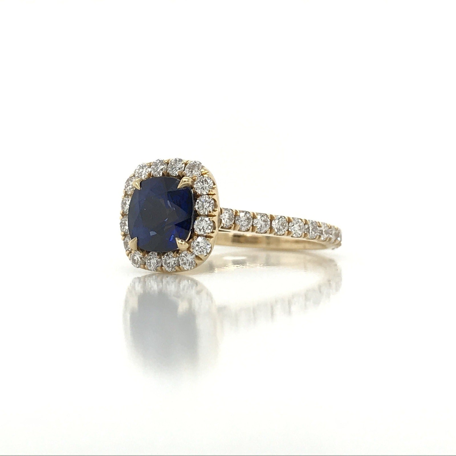 "ENGR02776" 2.18 Total Carat Sapphire Diamond Engagement Ring