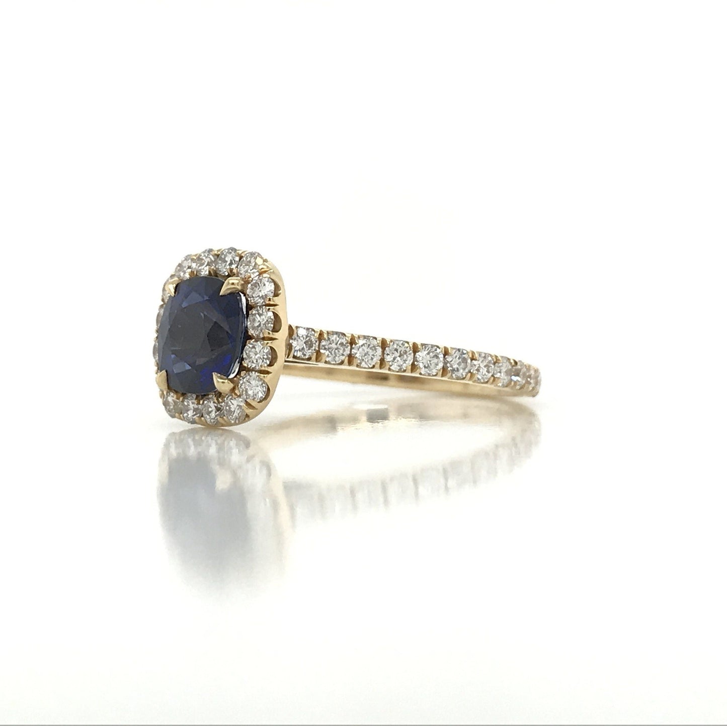 "ENGR02776" 2.18 Total Carat Sapphire Diamond Engagement Ring