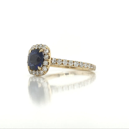 "ENGR02776" 2.18 Total Carat Sapphire Diamond Engagement Ring