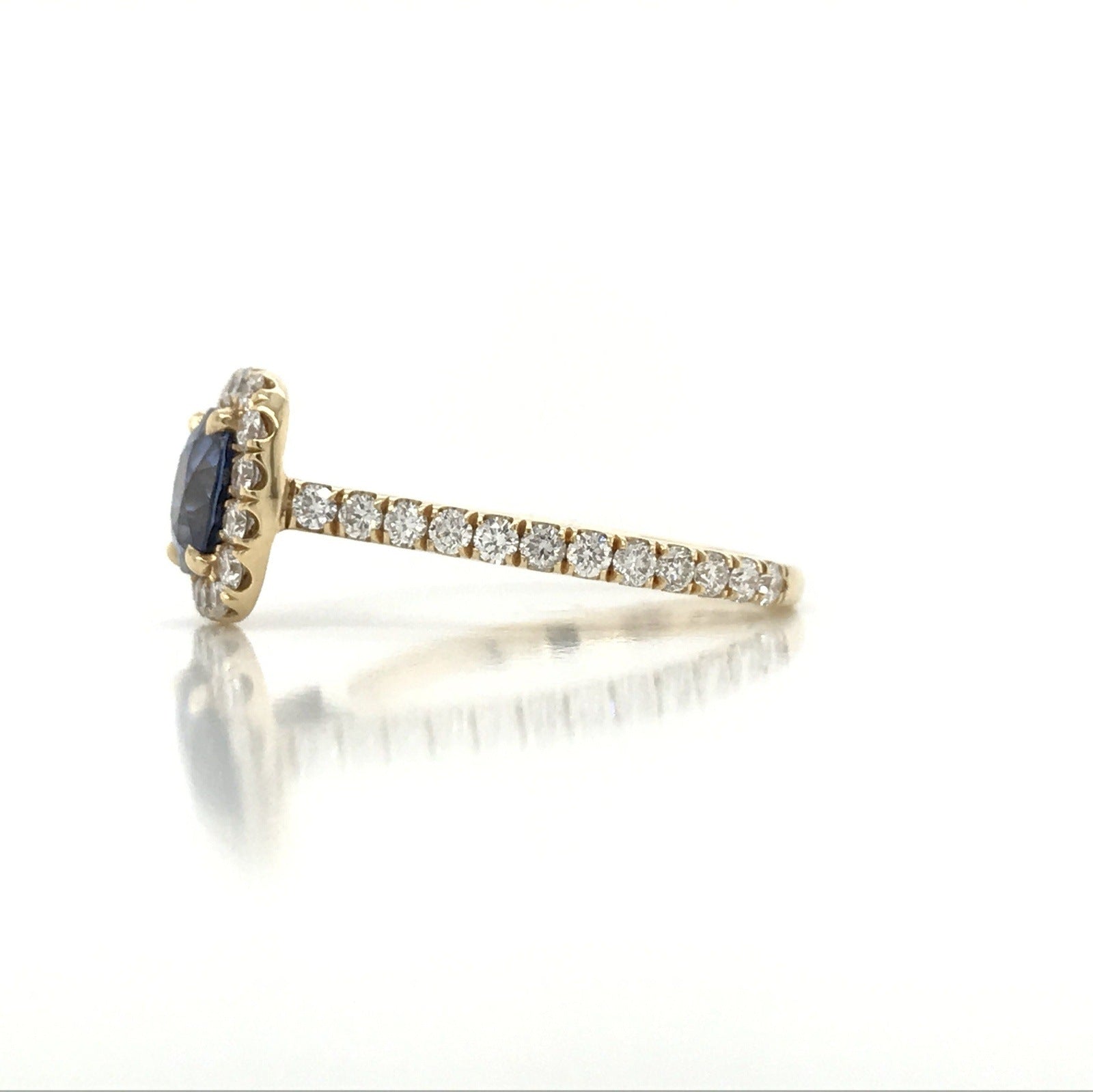 "ENGR02776" 2.18 Total Carat Sapphire Diamond Engagement Ring