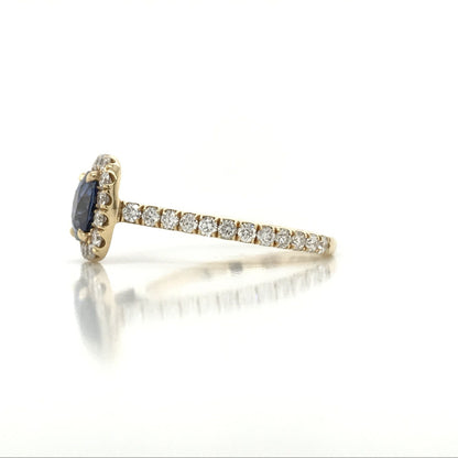 "ENGR02776" 2.18 Total Carat Sapphire Diamond Engagement Ring
