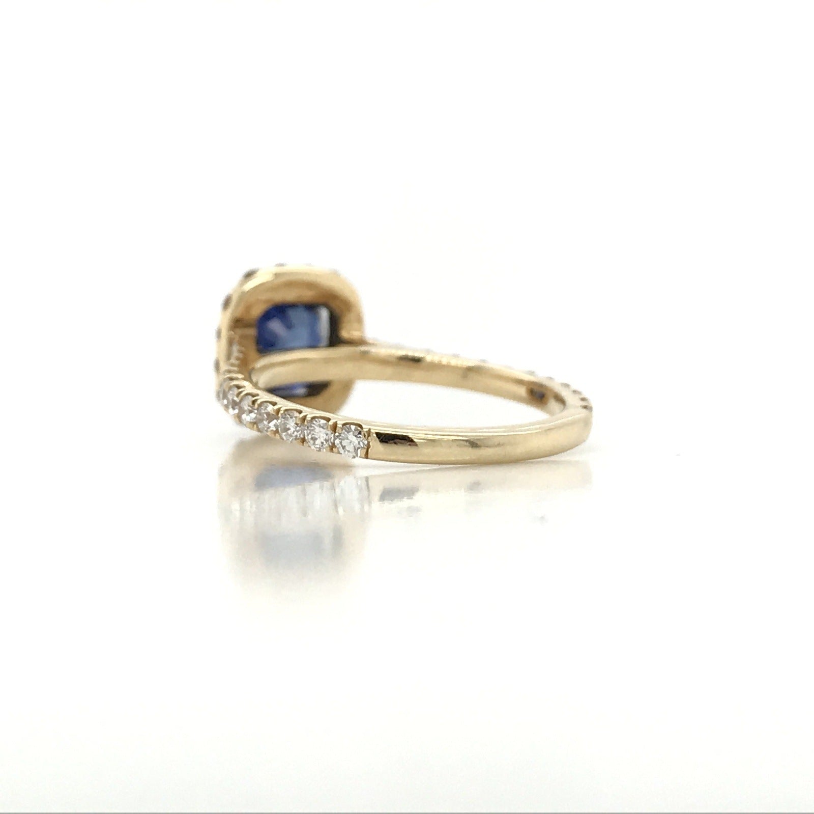 "ENGR02776" 2.18 Total Carat Sapphire Diamond Engagement Ring