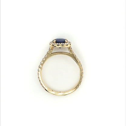 "ENGR02776" 2.18 Total Carat Sapphire Diamond Engagement Ring