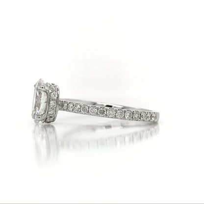 "ENGR03101" Oval Diamond Hidden Halo Micropavé Band Engagement Ring