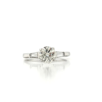 "ENGR02456" Classic Diamond Engagement Ring With Baguette Cuts