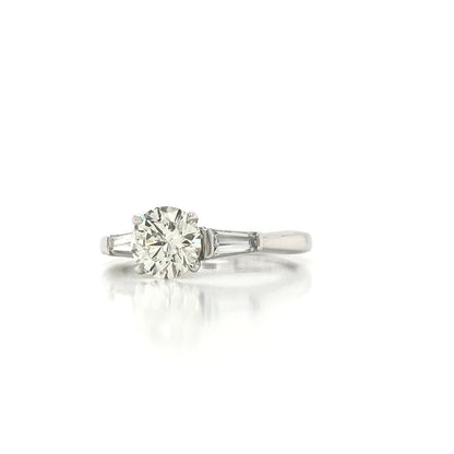 "ENGR02456" Classic Diamond Engagement Ring With Baguette Cuts