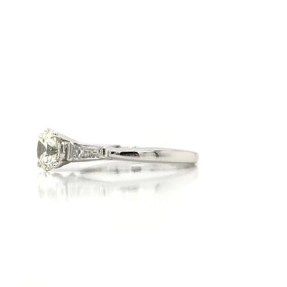 "ENGR02456" Classic Diamond Engagement Ring With Baguette Cuts