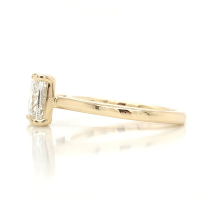 "Engr03349" Thin Band Simple Solitare Engagement Ring with 2.03CT Cushion Shaped Diamond