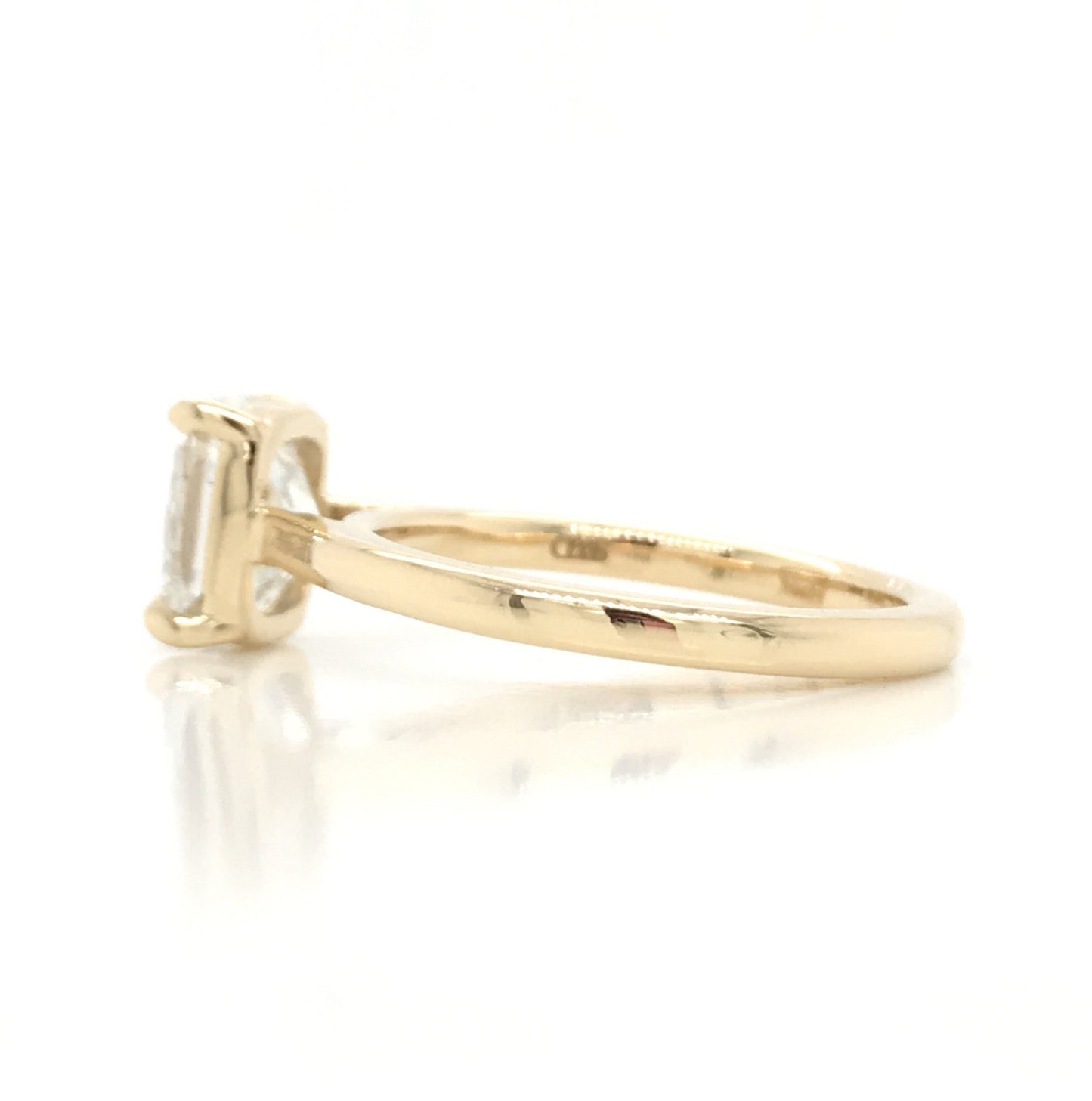 "Engr03349" Thin Band Simple Solitare Engagement Ring with 2.03CT Cushion Shaped Diamond