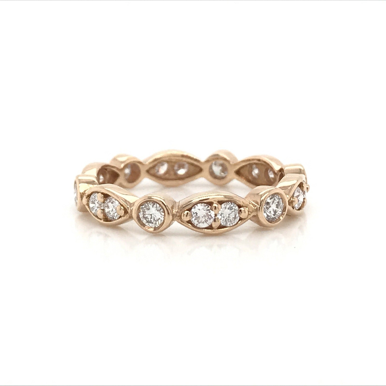 "ETNBD01937" Round Diamond Vintage Style Eternity Band