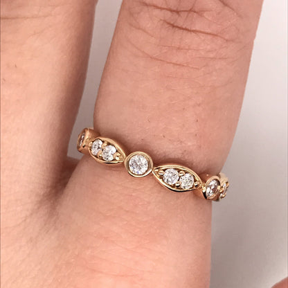"ETNBD01937" Round Diamond Vintage Style Eternity Band
