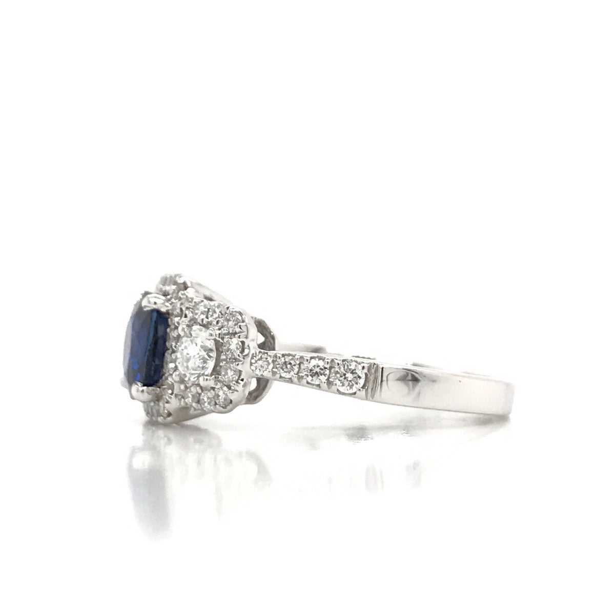 2.02 Total Carat Sapphire Diamond Engagement Ring