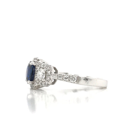 2.02 Total Carat Sapphire Diamond Engagement Ring