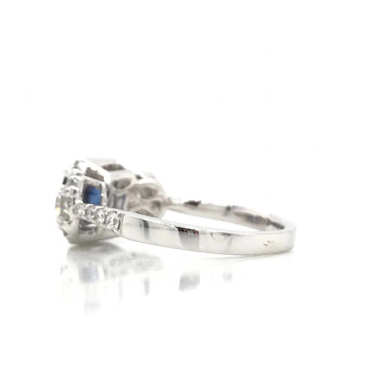 2.02 Total Carat Sapphire Diamond Engagement Ring