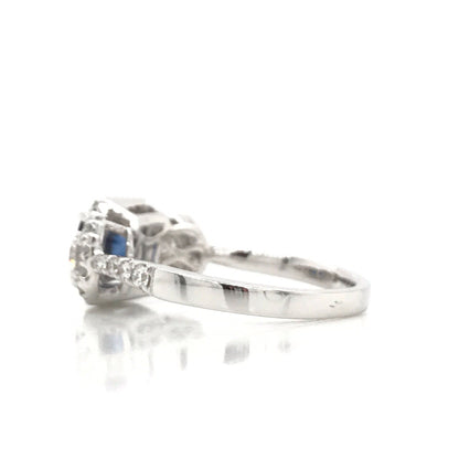 2.02 Total Carat Sapphire Diamond Engagement Ring