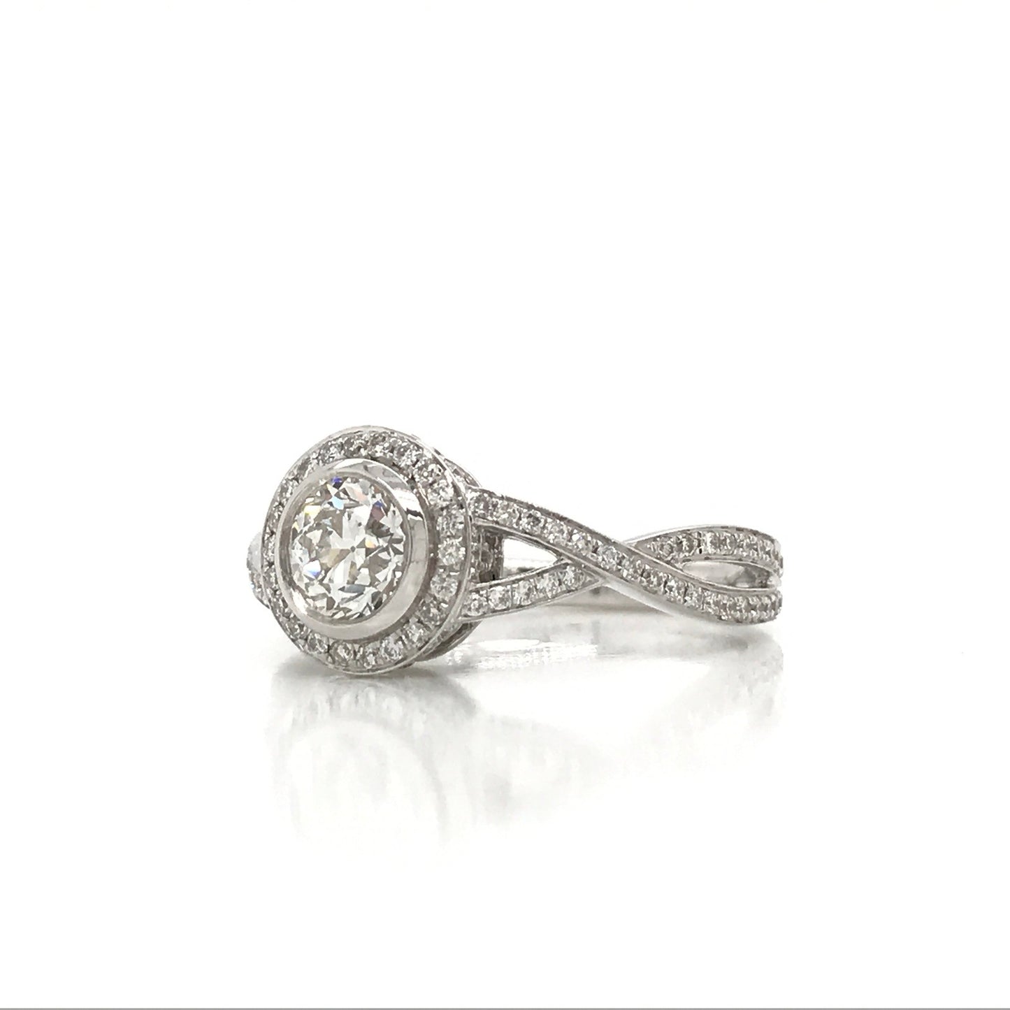 "ENGR02463" Infinity Twist Diamond Engagement Ring