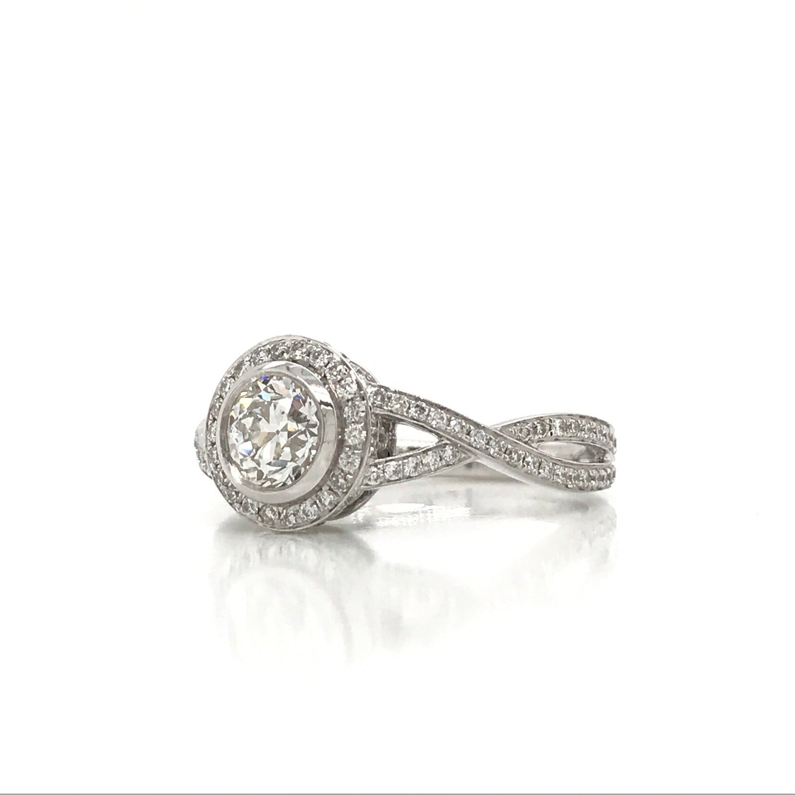 "ENGR02463" Infinity Twist Diamond Engagement Ring