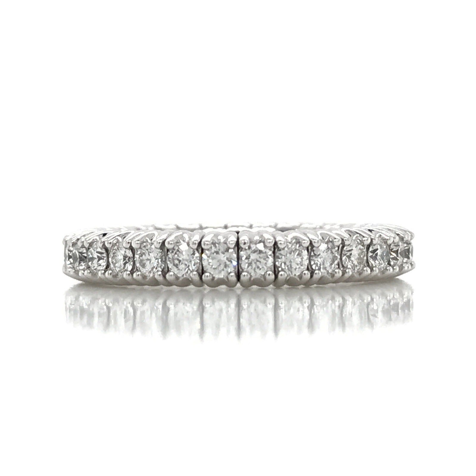 Flexible Expandible .95CT Diamond Eternity Band in 18K Gold