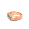 Matte Finish Rose Gold Ring with Diamond Pave and Black Rhodium