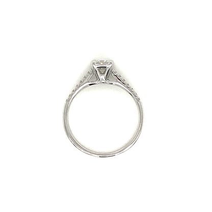 "ENGR03377" 0.50 Carat Princess Shaped Diamond With Side Pavé Engagement Ring