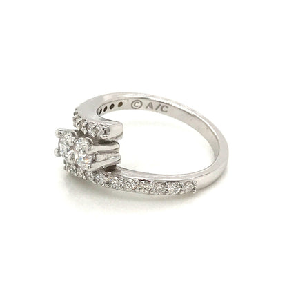 "LADRG01772" 1.04 CTW Diamond Two Stone Twist Ring in White Gold