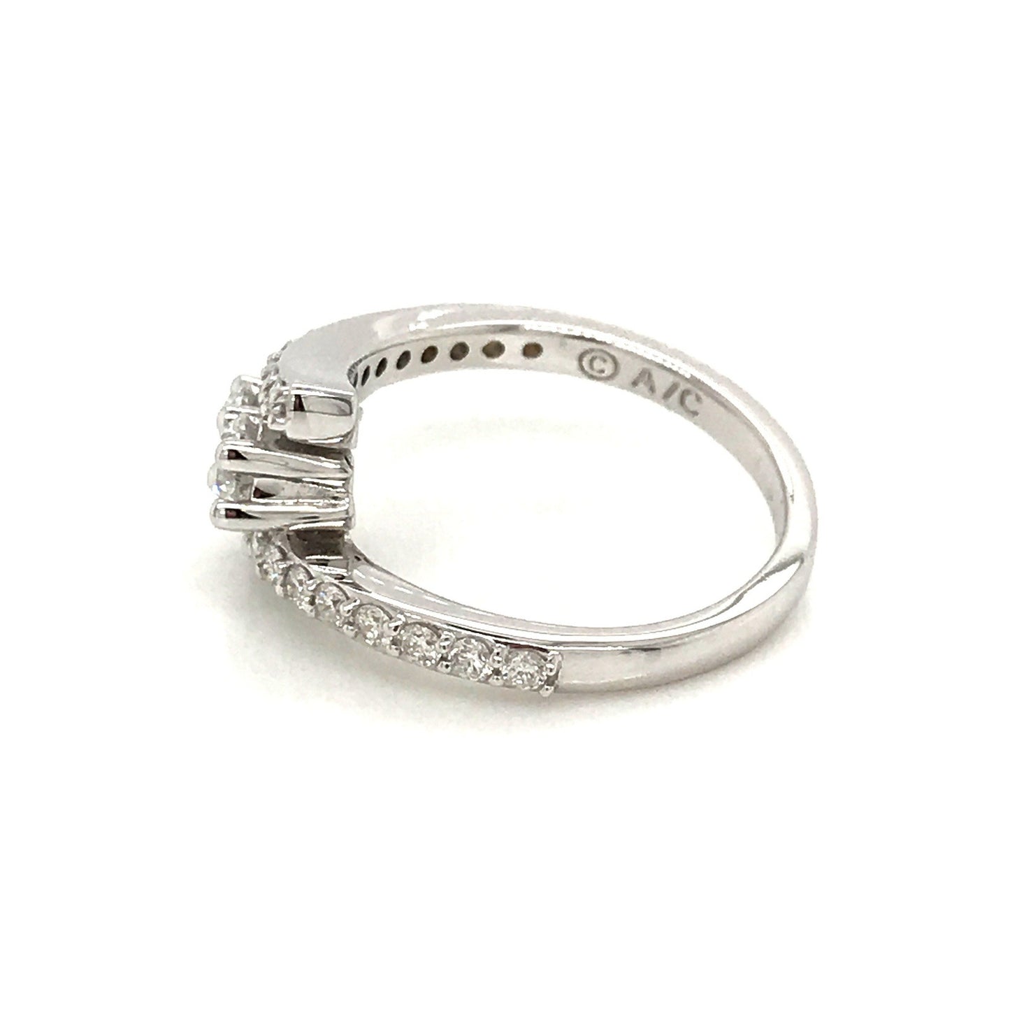 "LADRG01772" 1.04 CTW Diamond Two Stone Twist Ring in White Gold