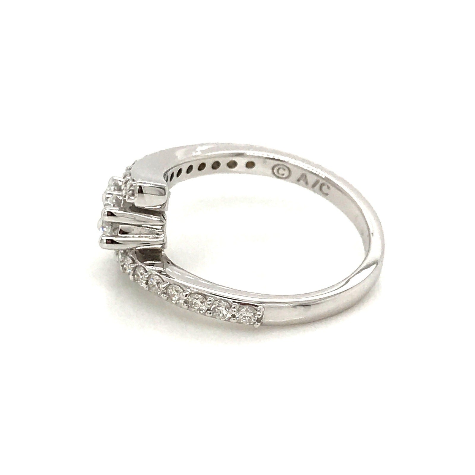 "LADRG01772" 1.04 CTW Diamond Two Stone Twist Ring in White Gold