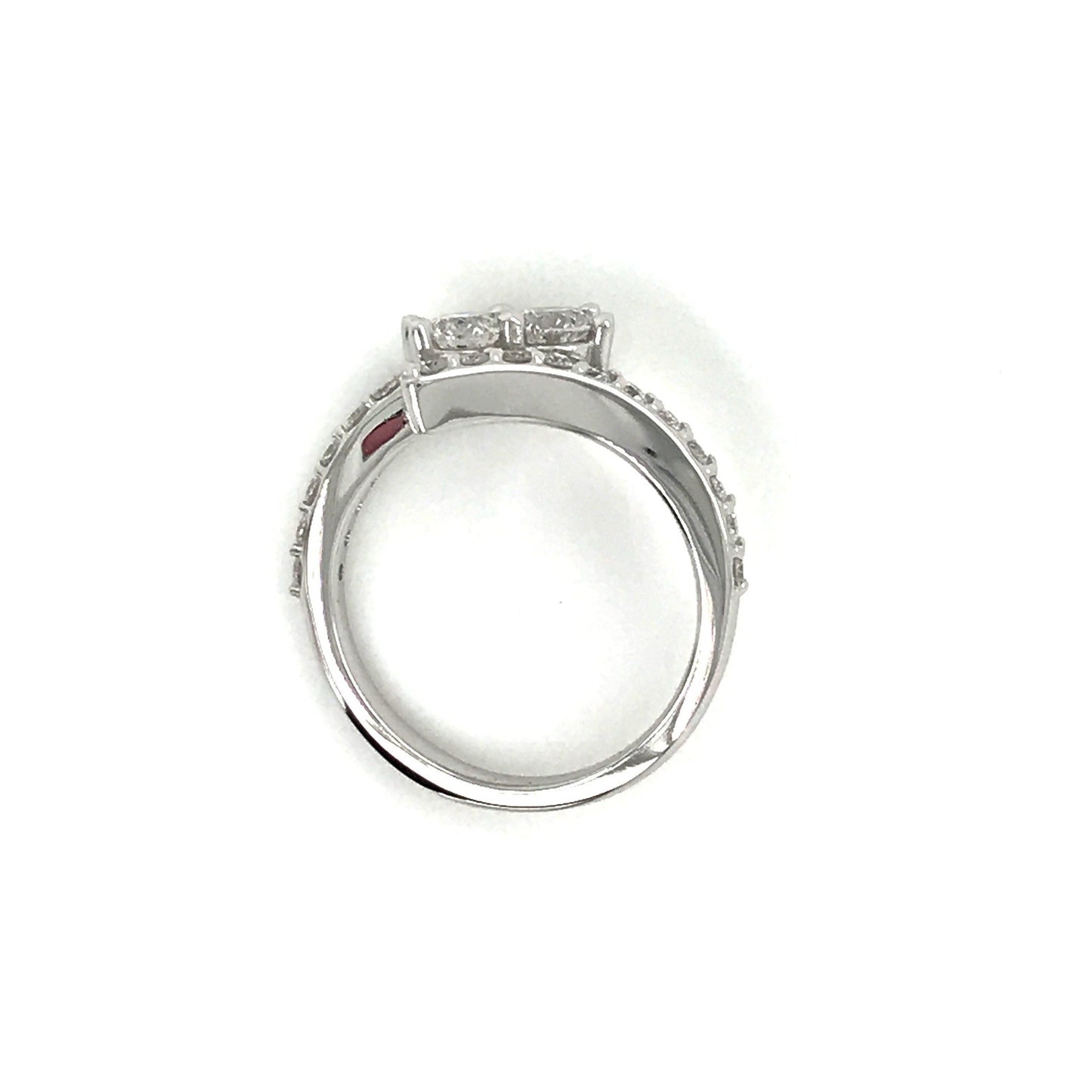"LADRG01772" 1.04 CTW Diamond Two Stone Twist Ring in White Gold