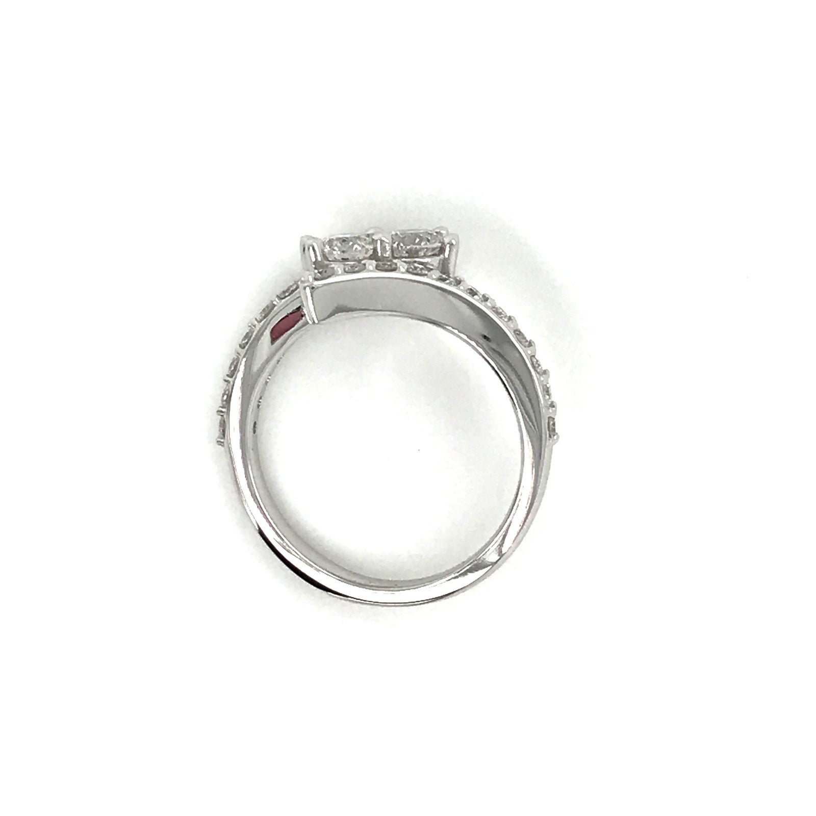 "LADRG01772" 1.04 CTW Diamond Two Stone Twist Ring in White Gold