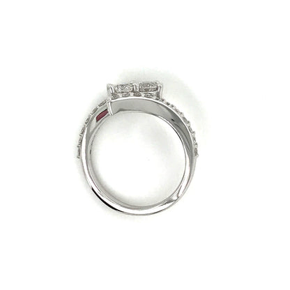 "LADRG01772" 1.04 CTW Diamond Two Stone Twist Ring in White Gold