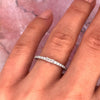 Petite Diamond Baguette and Pave Band - 14K Yellow Gold, White Gold, or Rose Gold