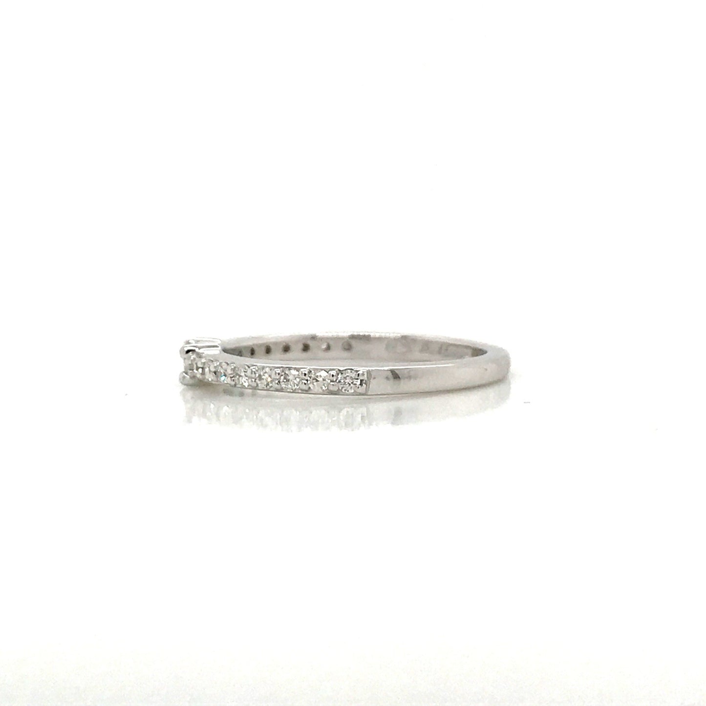 Petite Diamond Baguette and Pave Band - 14K Yellow Gold, White Gold, or Rose Gold