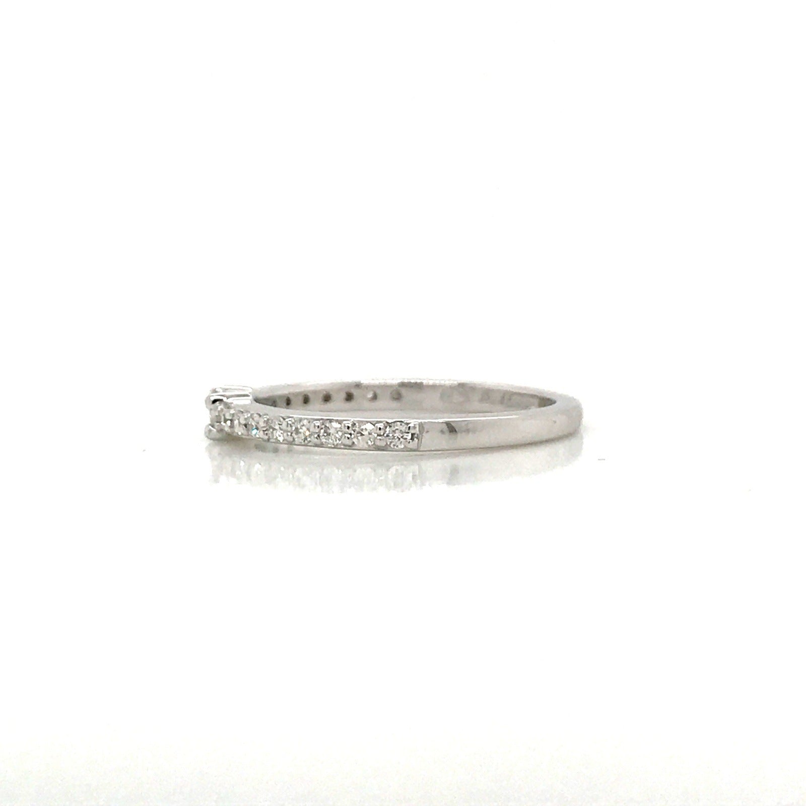 Petite Diamond Baguette and Pave Band - 14K Yellow Gold, White Gold, or Rose Gold