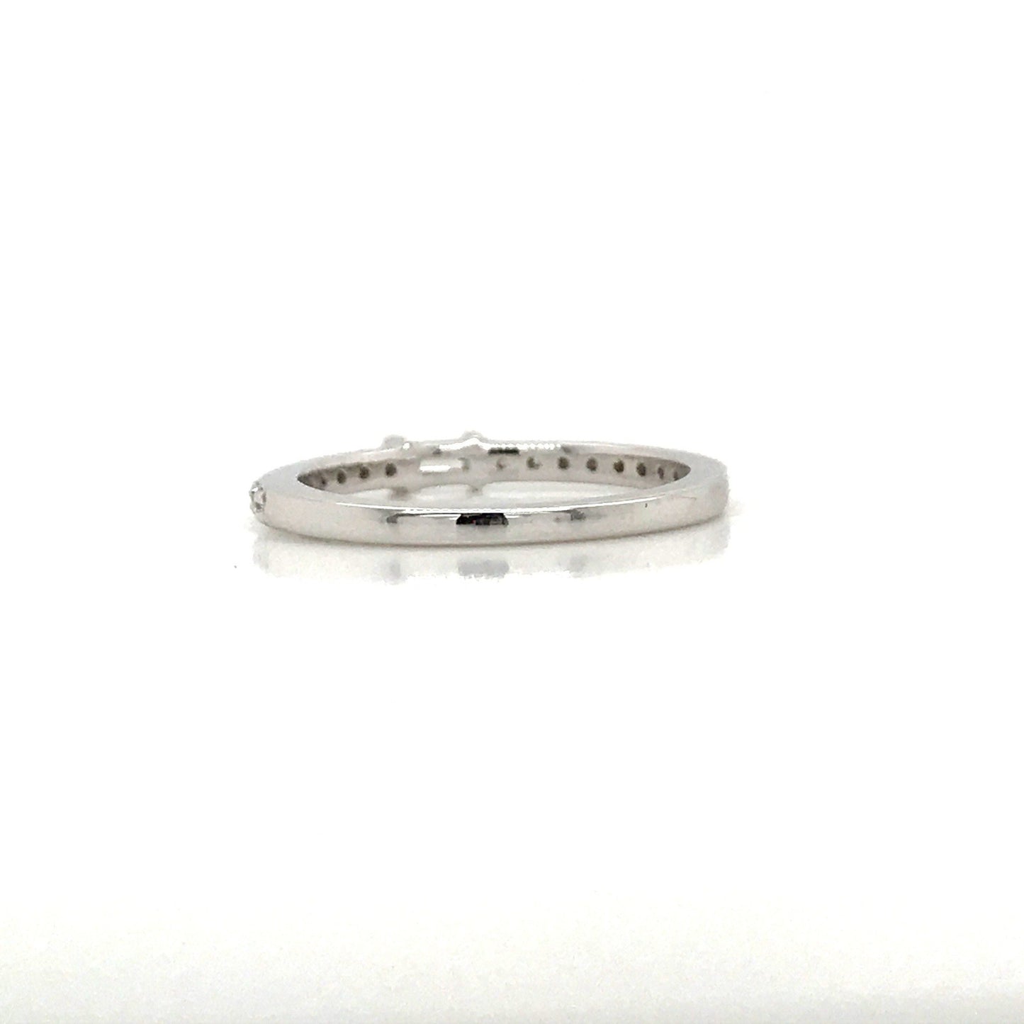 Petite Diamond Baguette and Pave Band - 14K Yellow Gold, White Gold, or Rose Gold