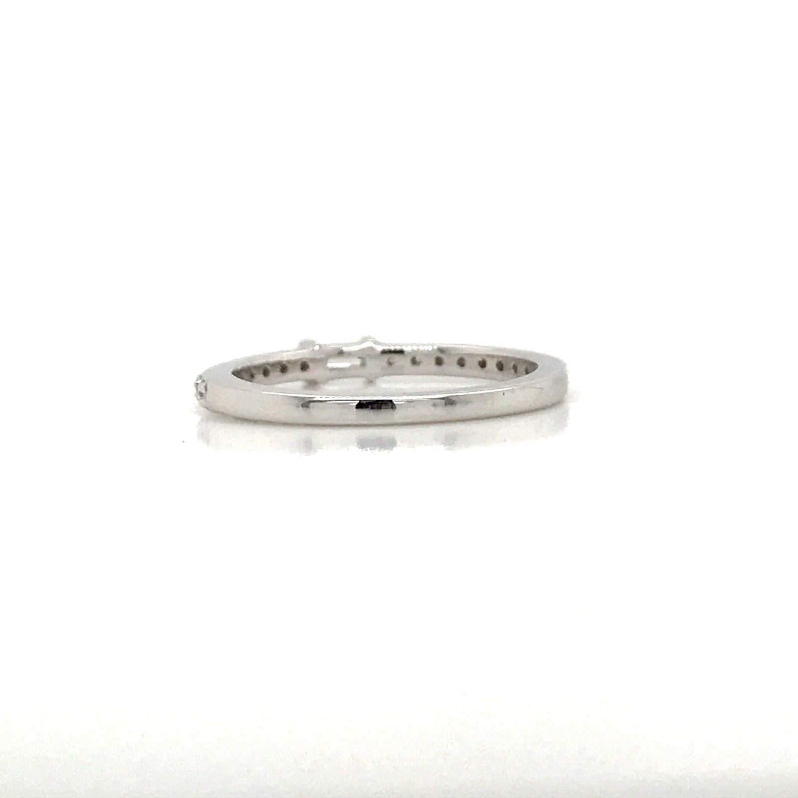 Petite Diamond Baguette and Pave Band - 14K Yellow Gold, White Gold, or Rose Gold