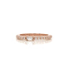 Petite Diamond Baguette and Pave Band - 14K Yellow Gold, White Gold, or Rose Gold