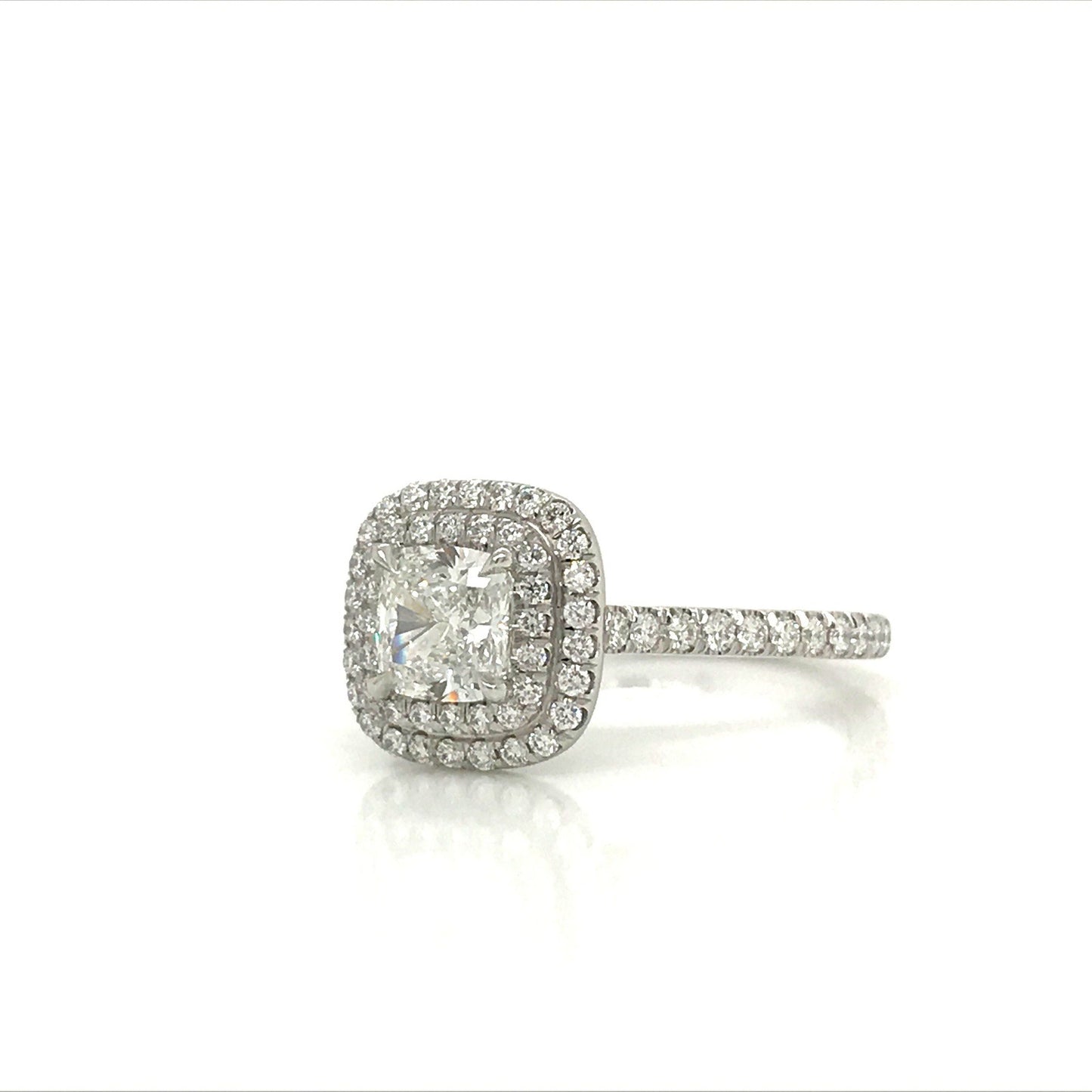 ENGR03385 Cushion Shaped Double Halo Diamond Engagement Ring
