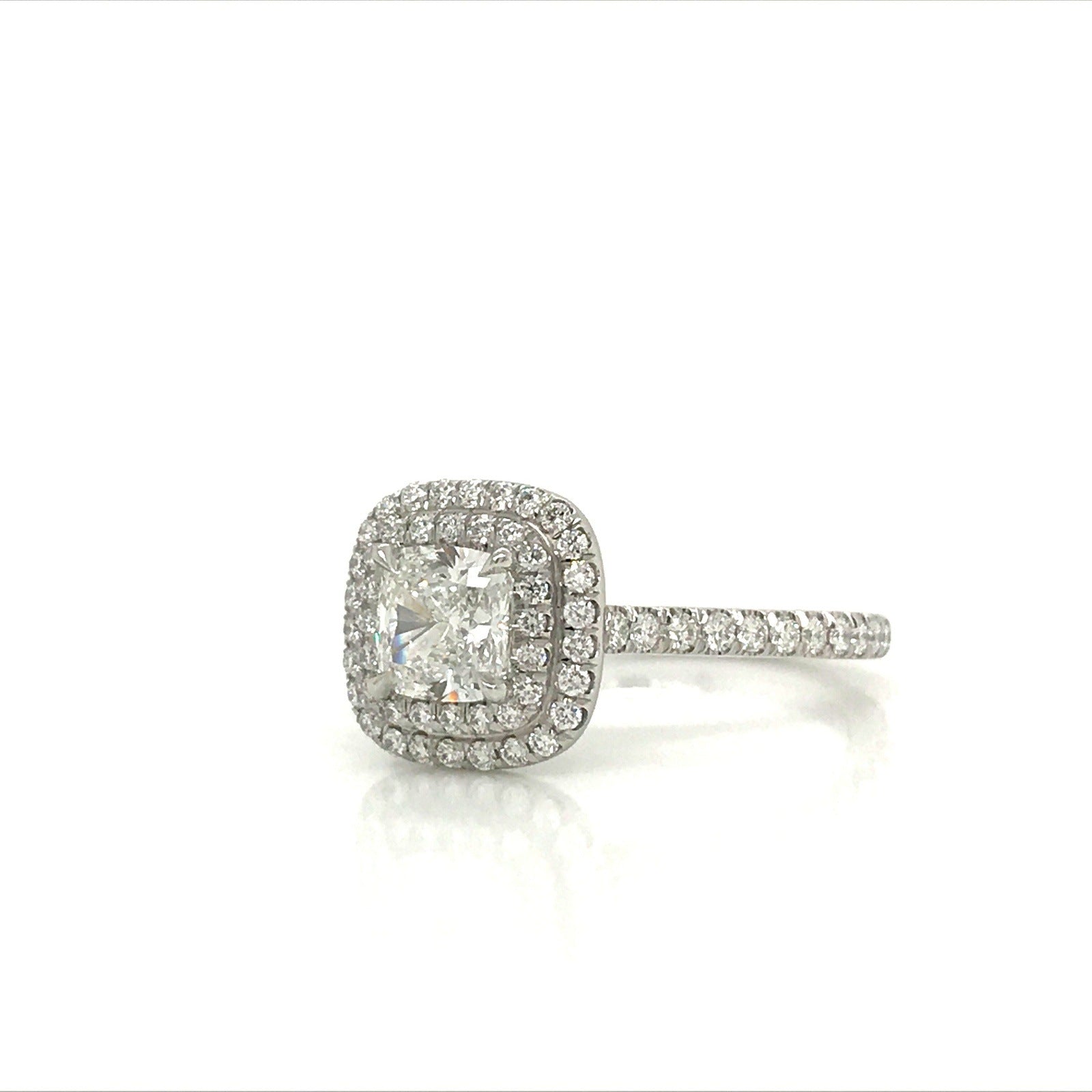 ENGR03385 Cushion Shaped Double Halo Diamond Engagement Ring