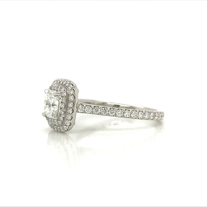 ENGR03385 Cushion Shaped Double Halo Diamond Engagement Ring
