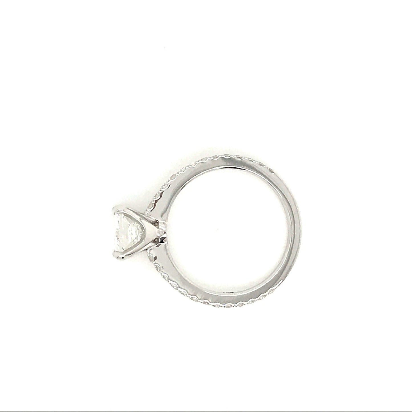 "ENGR03008" Princess Cut Diamond Engagement Ring in 14K White Gold With Diamond Pave