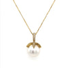 PEND01457 18K Yellow Gold Pearl Necklace With Diamond