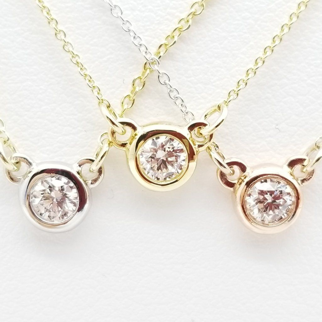 "PEND01635" Round Diamond Solitaire Pendant