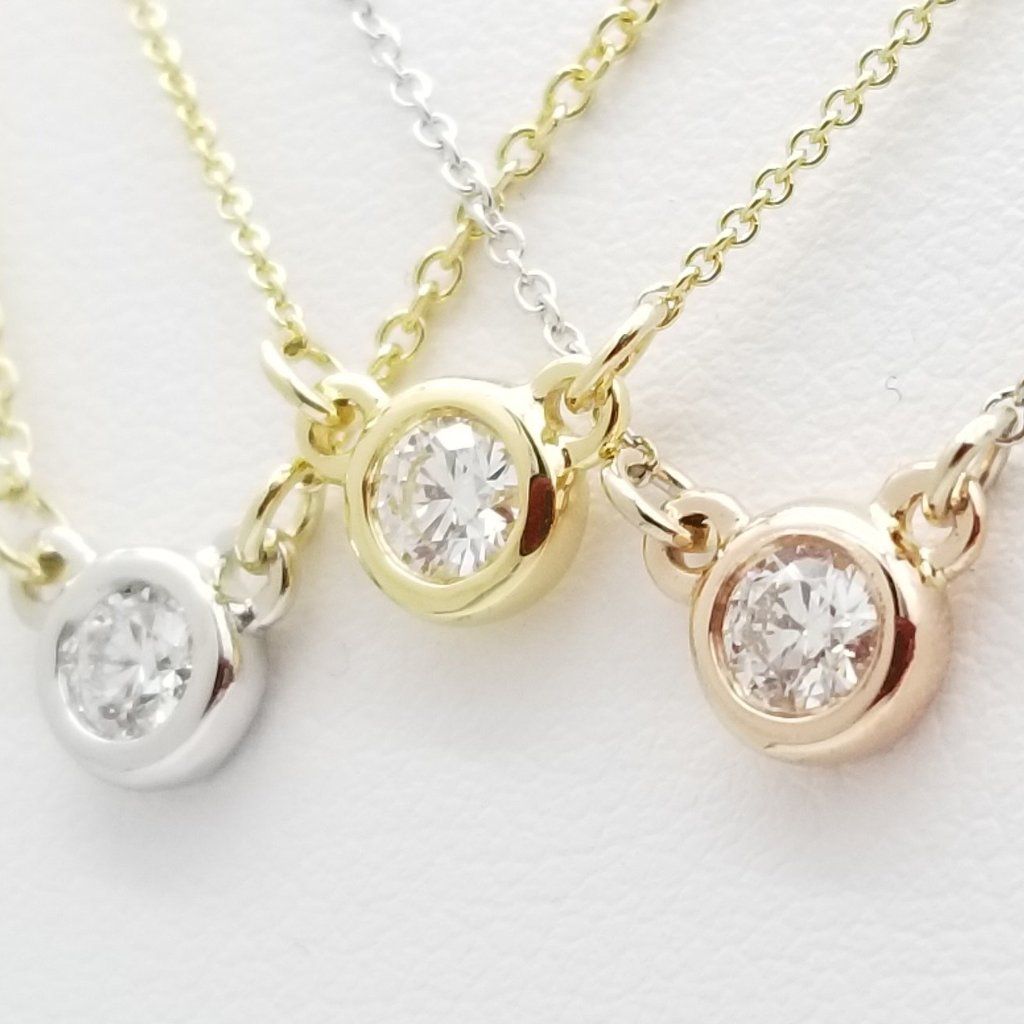 "PEND01635" Round Diamond Solitaire Pendant